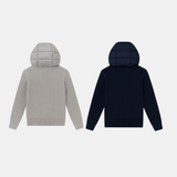 HOODED CARDIGAN GREY/NAVY