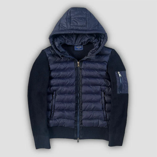 NAVY CARDIGAN WITH HOOD